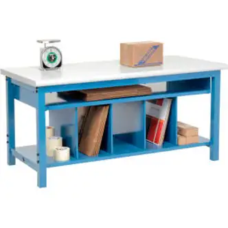 Global Industrial Packing Workbench W/Lower Shelf Kit, Laminate Safety Edge, 60"W x 30"D