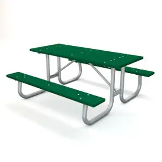 Global Industrial 6' Rectangular Picnic Table, Recycled Plastic, Green