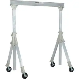 Global Industrial Adjustable Height Aluminum Gantry Crane, 12'W x 9'6"-12'H, 2000 Lb. Capacity