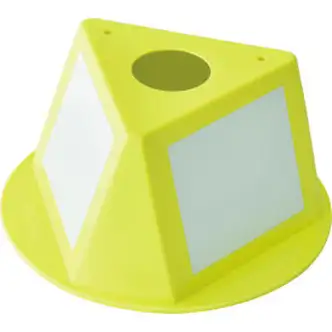 Global Industrial Inventory Control Cone W/ Dry Erase Decals, Yellow