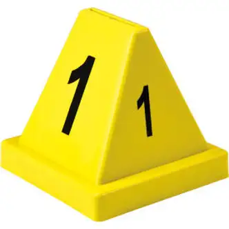 Global Industrial Numbered Cones, 1-20, Yellow