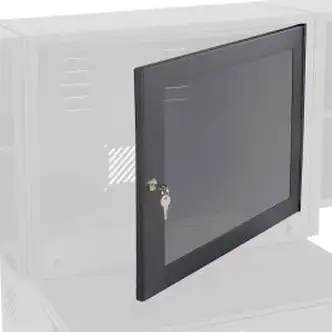 Optional Door with Acrylic Window For Global Industrial Fold-Out Computer Cabinet, Black
