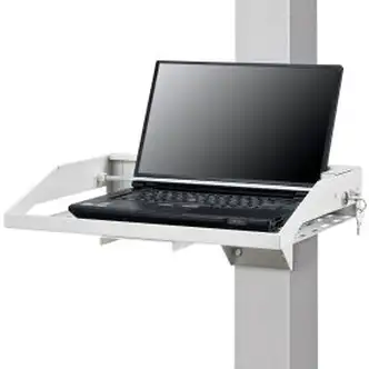 Global Industrial Locking Laptop Tray, Fits Up to 17" Laptops, Beige