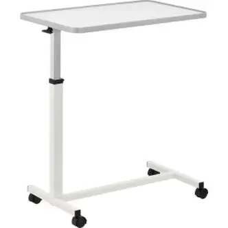 Global Industrial Heavy Duty Overbed Table With H-Base, White Laminate Tabletop