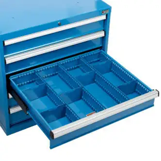 Global Industrial Divider Kit for 6"H Drawer of Modular Drawer Cabinet 30"Wx27"D, Blue