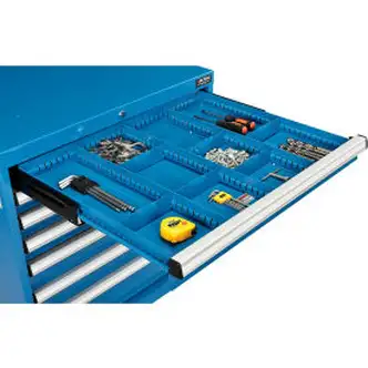 Global Industrial Divider Kit for 3"H Drawer of Modular Drawer Cabinet 30"Wx27"D, Blue