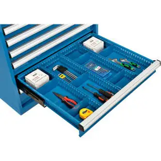 Global Industrial Divider Kit for 4"H Drawer of Modular Drawer Cabinet 30"Wx27"D, Blue