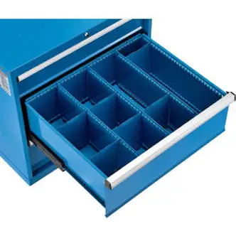 Global Industrial Divider Kit for 10"H Drawer of Modular Drawer Cabinet 30"Wx27"D, Blue