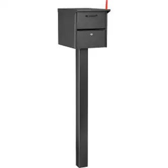 Global Industrial Residential Mailbox Front/Rear Access 12-1/2x13-5/8x18-1/4 48" Ground Post