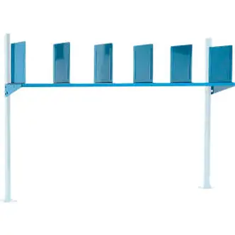 Global Industrial Upper Shelf & Dividers For 72"W Packing Workbench, Blue