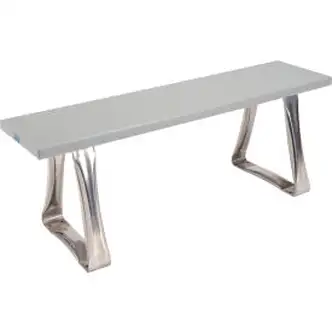 Global Industrial Locker Room Bench, Plastic Top with Trapezoid Legs, 48"W x 12"D x 17"H