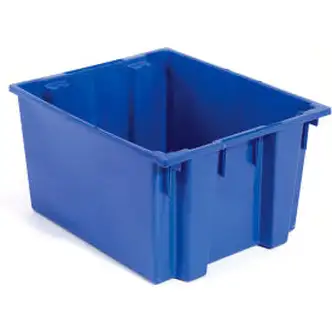 Global Industrial Stack and Nest Storage Container SNT230 No Lid 23-1/2 x 19-1/2 x 13, Blue