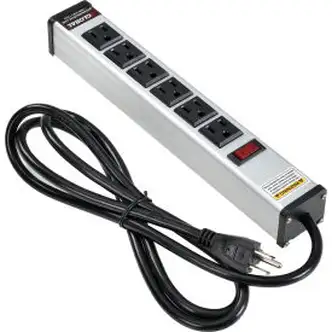Global Industrial Power Strip, 6 Outlets, 15A, 6' Cord