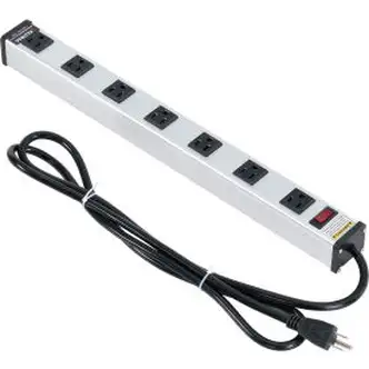 Global Industrial Power Strip, 7 Outlets, 15A, 20"L, 6' Cord