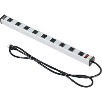 Global Industrial Power Strip, 9 Outlets, 15A, 25"L, 6' Cord