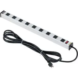 Global Industrial Power Strip, 9 Outlets, 15A, 25"L, 15' Cord