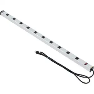 Global Industrial Power Strip, 10 Outlets, 15A, 48"L, 6' Cord