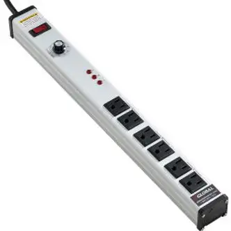 Global Industrial Power Strip With 3-Way Cycle Timer, 6 Outlets, 12A, 15' Cord