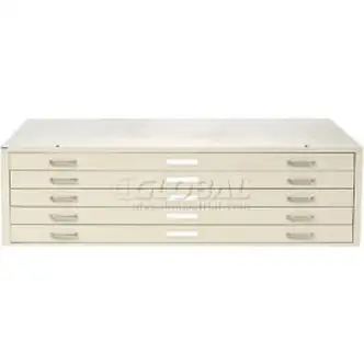 Interion - Blueprint Flat File Cabinet  5 Drawer - 41W  Putty