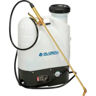 Global Industrial Commercial Duty Battery Operated No Pump Backpack Sprayer W/Brass Wand