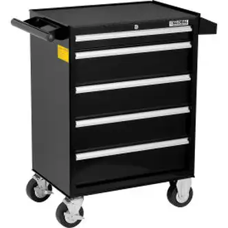 Global Industrial 26-3/8" x 18-1/8" x 37-13/16" 5 Drawer Black Roller Tool Cabinet