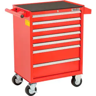 Global Industrial 26-3/8" x 18-1/8" x 37-13/16" 7 Drawer Red Roller Cabinet