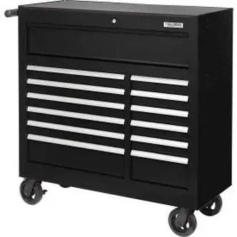 Global Industrial Roller Tool Cabinet, 13 Drawers, 42-3/8"W x 18"D x 38-5/8"H, Black 