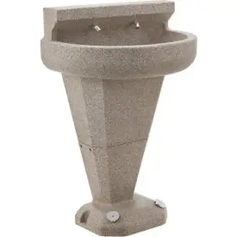 Global Industrial Pedestal Wash Fountain, 2 Station, Foot-Operated