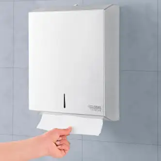 Global Industrial Folded Paper Towel Dispenser, Stainless Steel
