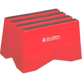Global Industrial 1 Step Plastic Step Stand, 19-1/2"W x 13-1/2"L x 12"H, Red