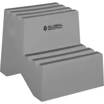 Global Industrial 2 Step Plastic Step Stand, 21"W x 19-1/2"L x 24-1/2"H, Gray