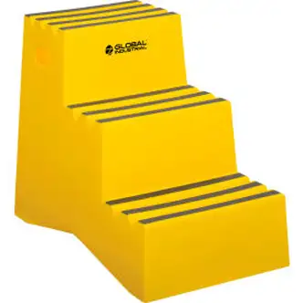 Global Industrial 3 Step Plastic Step Stand, 20"W x 28-1/2"L x 33-1/2"H, Yellow