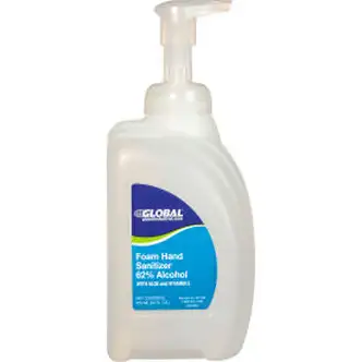 Global Industrial Foam Hand Sanitizer 62 Alcohol, Linen Scent, 32 oz. Bottle - 8 Bottles/Case