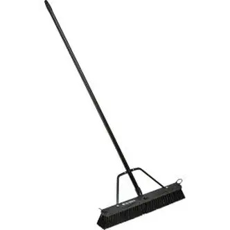 Global Industrial 24" Push Broom W/ Plastic Block & Steel Handle, Fine Sweep