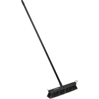 Global Industrial 18" Push Broom W/ Plastic Block & Steel Handle, Rough Sweep
