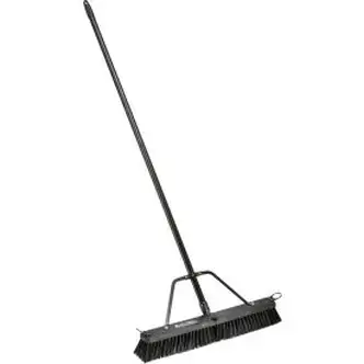 Global Industrial 24" Push Broom W/ Plastic Block & Steel Handle, Rough Sweep