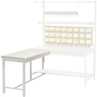 Global Industrial 36"W x 24"D Euro Style Production Workbench Return - ESD Square Edge - Gray