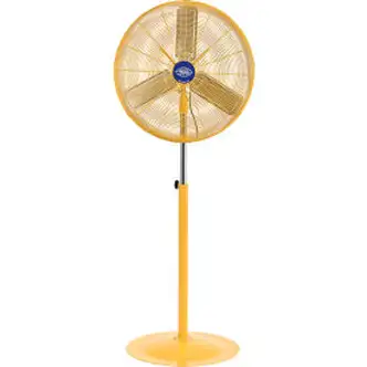 Global Industrial 30" Deluxe Oscillating Pedestal Fan, 3 Speed, 10000 CFM, 320W, 1/2HP, Yellow