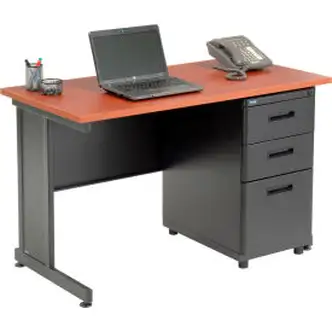 Interion Office Desk with 3 Drawers - 48" x 24" - Cherry