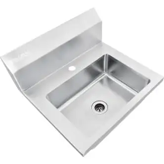 Global Industrial Stainless Steel Wall Mount Hand Sink W/Strainer, 14"x10"x5" Deep