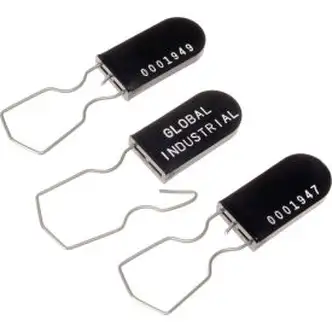 Global Industrial Padlock Seal With Wire Hasp, Black, 1000/Pack