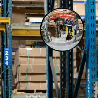 Global Industrial Round Acrylic Convex Mirror, Indoor, 18" Dia., 160° Viewing Angle
