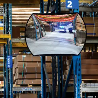 Global Industrial Roundtangular Acrylic Convex Mirror, Indoor, 24"x36",160° Viewing Angle