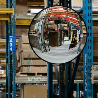 Global Industrial Round Glass Convex Mirror, Indoor, 26" Dia., 160° Viewing Angle