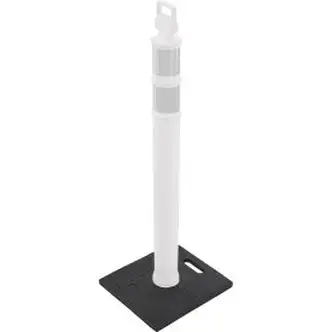 Global Industrial Portable Reflective Delineator Post with Square Base, 45"H, White
