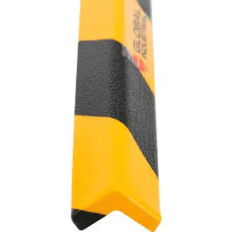 Global Industrial 90-Degree Flat Shelf Bumper Guard, Type E, 39-3/8"L, Black/Yellow