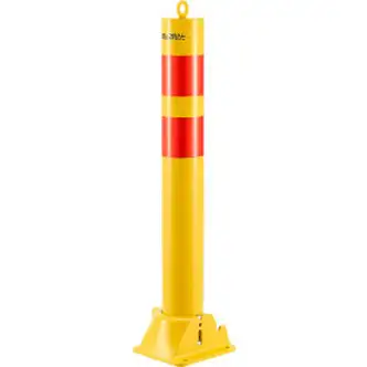 Global Industrial Collapsible Bollard, 4-1/4" Dia., 35-1/2" Extended Height, Yellow