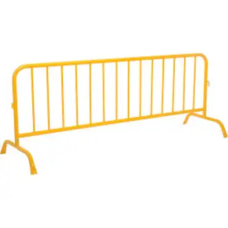 Global Industrial Steel Crowd Control Barrier 102"L x 40"H x 1-5/8" D, Yellow