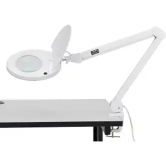 Global Industrial 3 Diopter LED Magnifying Lamp, 5000K, Clamp-on, White