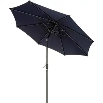 Global Industrial Outdoor Umbrella with Tilt Mechanism, Olefin Fabric, 8-1/2'W, Navy Blue